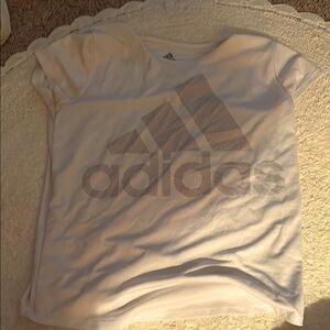 Adidas White Short Sleeve Tee Classic Logo